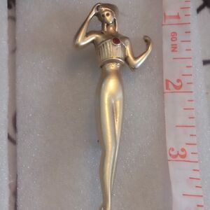 Elegant Gold Figurine Brooch